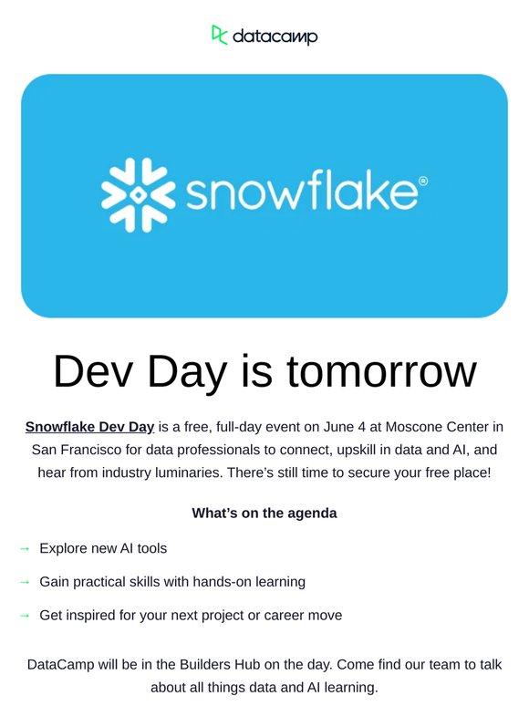Don’t miss Snowflake Dev Day on June 4