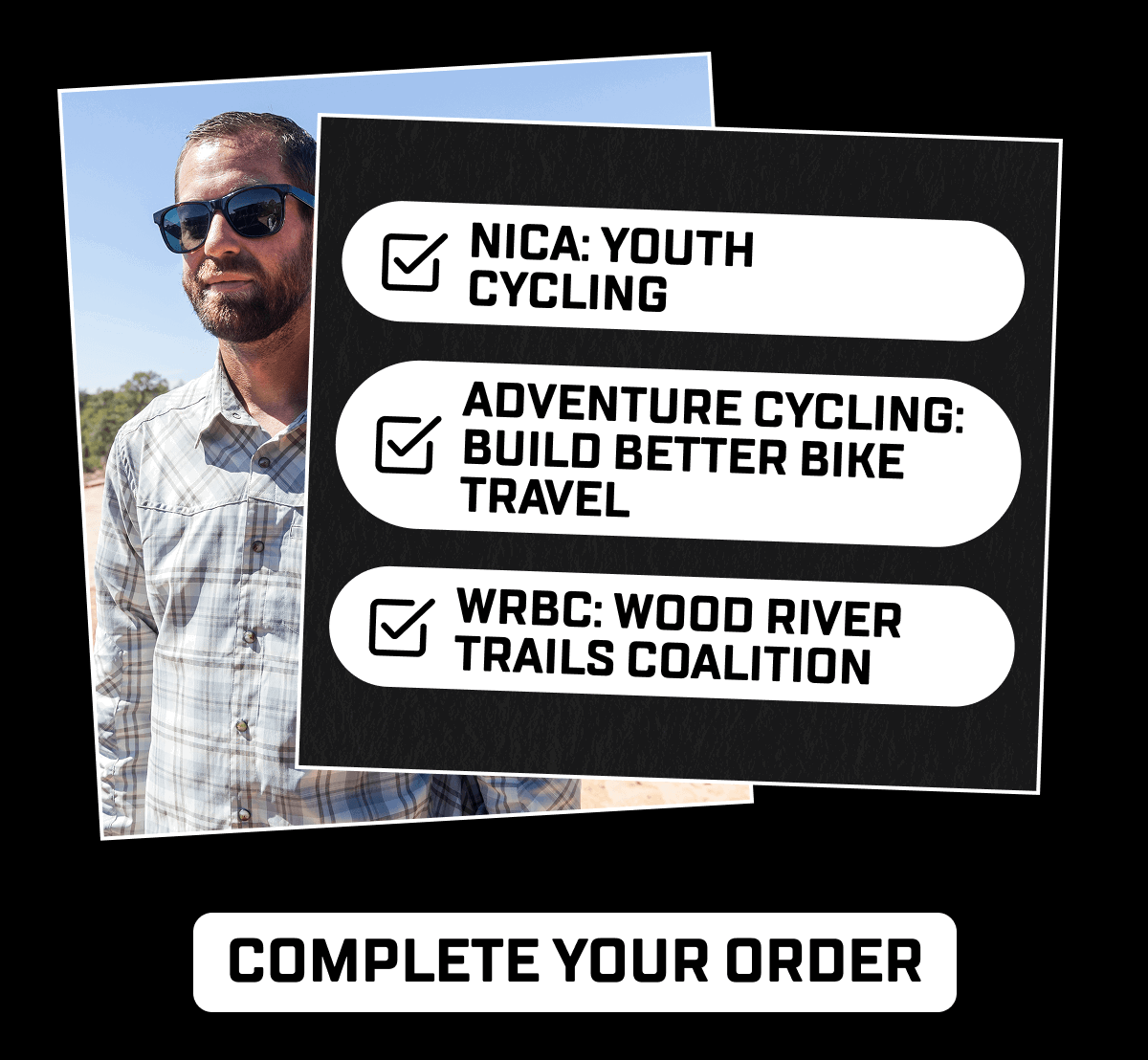 NICA: youth cycling. Adventure cycling: Build Better Bike Travel. WRBC: WOOD RIVER TRAILS COALITION