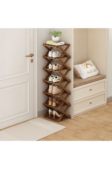 7-Tier Bamboo Folding Shoe Rack