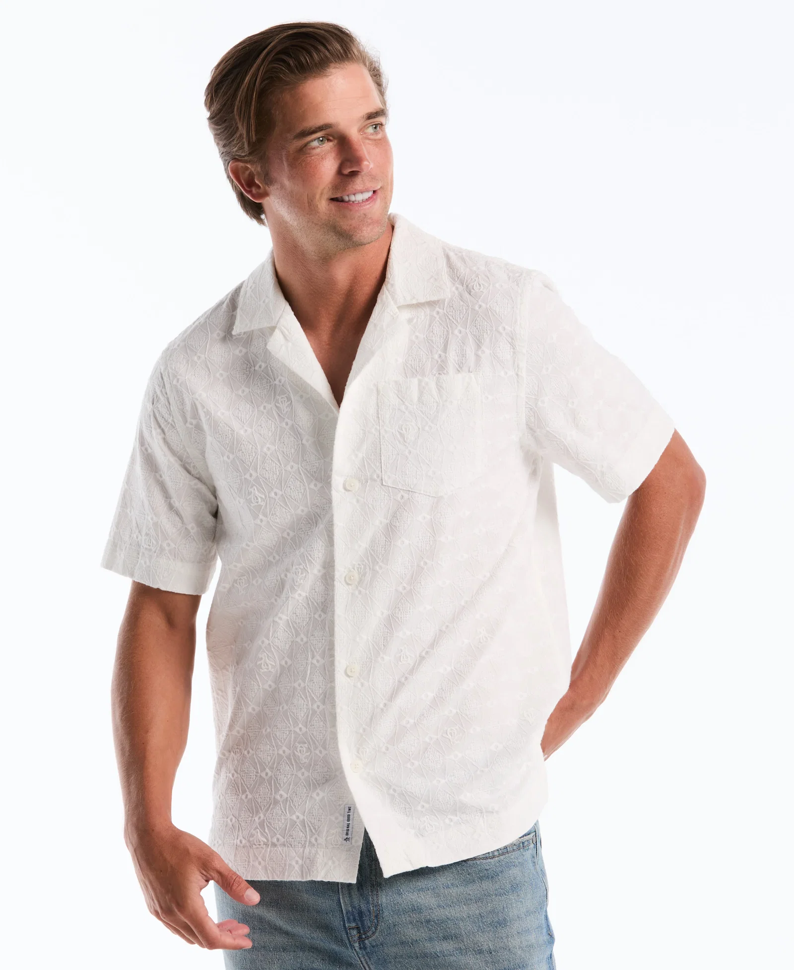 Image of Novelty Embroidered Pocket Camp Shirt