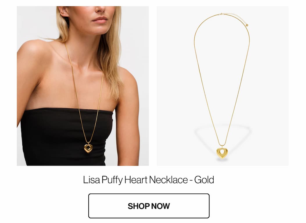 Shop Lisa Puffy Heart Necklace - Gold