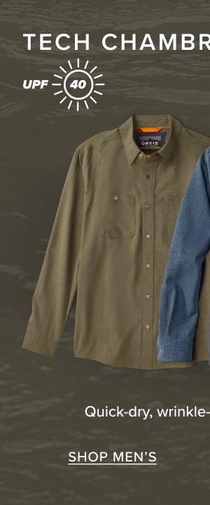 Our Tech Chambray Shirts offer quick-drying, wrinkle resistant durability
