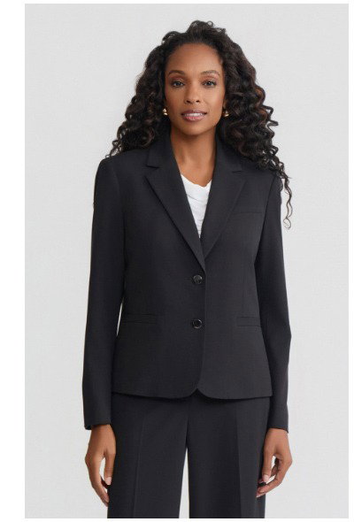 Two-Button Blazer, Polished Bi-Stretch
