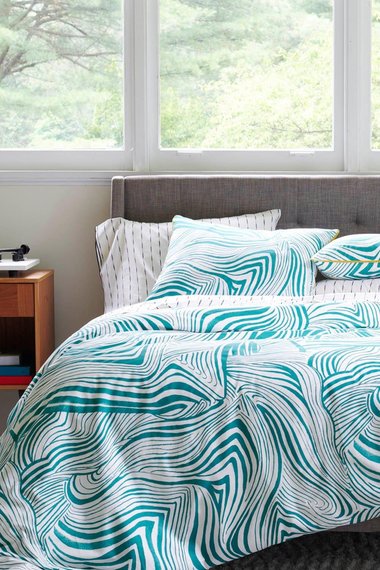 Green Zebra Marble Duvet Cover Set