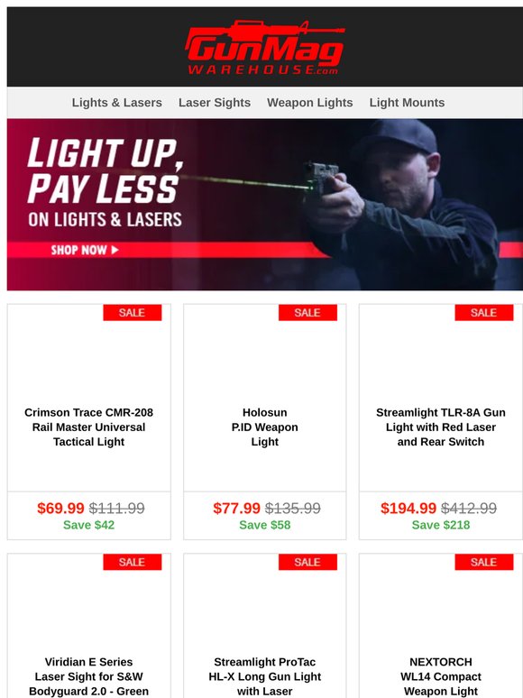 Dominate in the Dark | Crimson Trace CMR-208 Rail Master Universal Tactical Light for $70