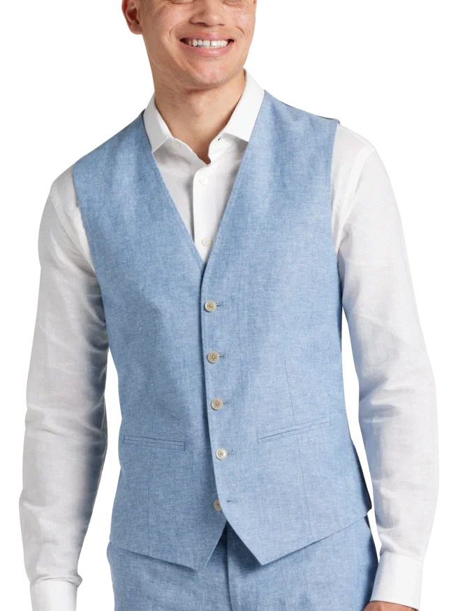 JOE Joseph Abboud Slim Fit Linen Blend Suit Vest
