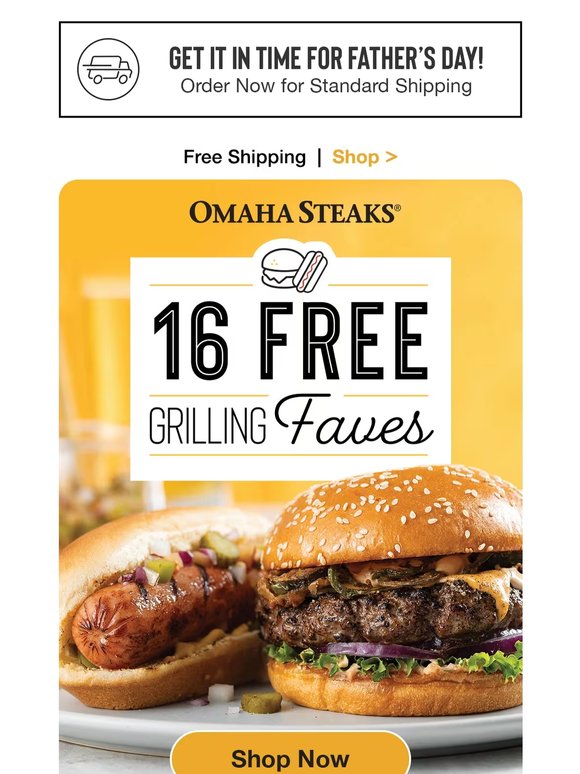 8 FREE burgers & franks + FREE shipping on $139+.