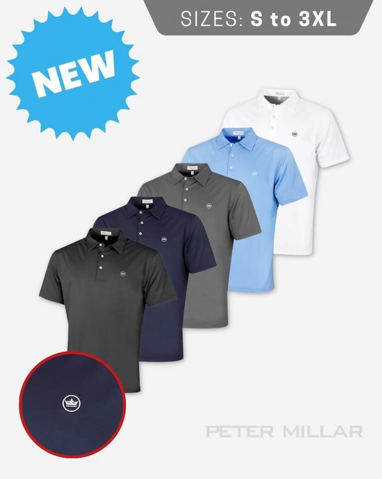 Peter Millar Mens 2026 Solid Sean Four Way Stretch Easy Care Golf Polo Shirt