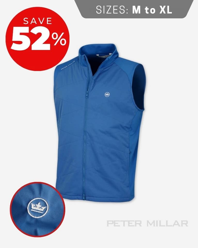 Peter Millar Mens Fuse Hybrid Lightweight Stretch Golf Premium Vest Gilet