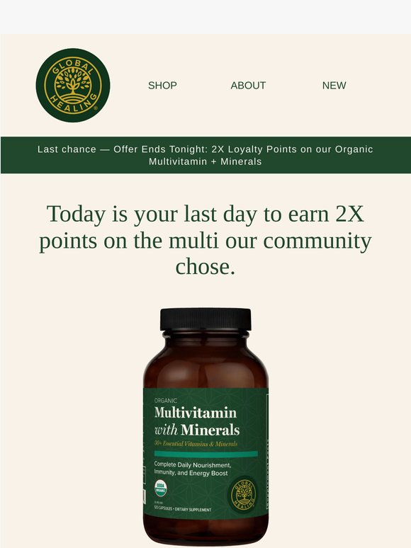 Last day: Earn 2X points on your favorite multi