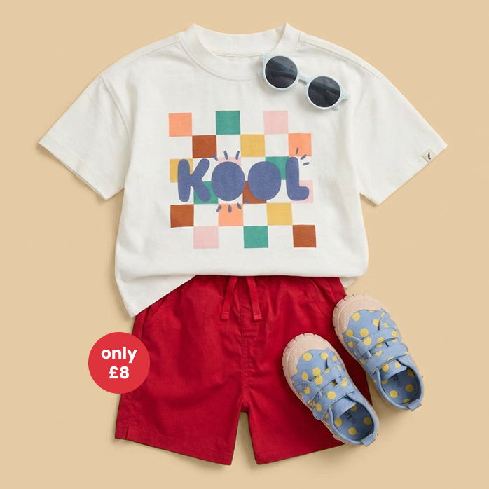 KIDLY by MORI Red Cotton Shorts