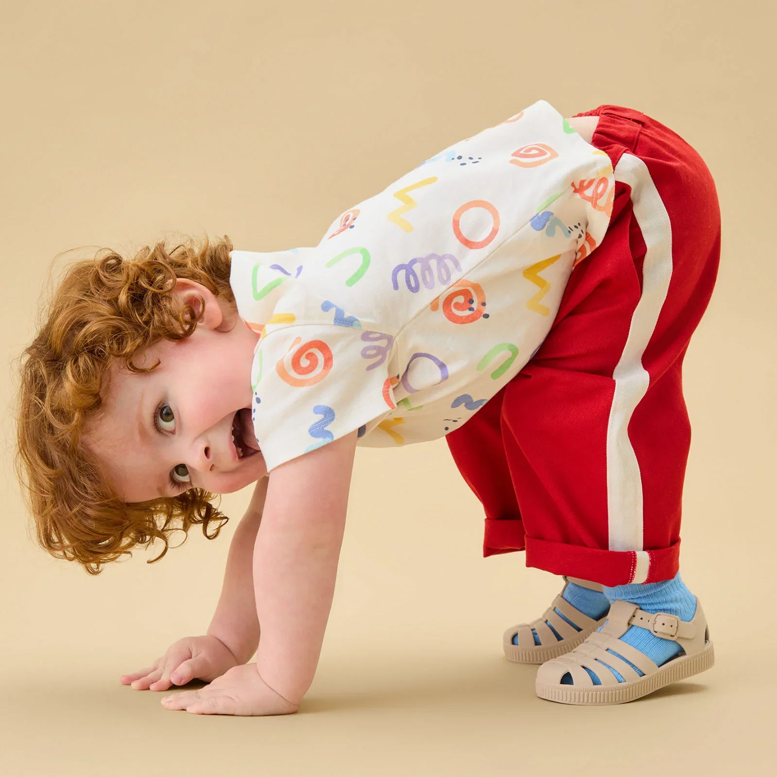 Image of KIDLY by MORI Red Cotton Trousers