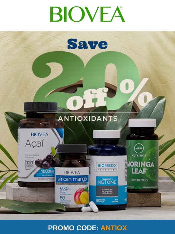 Boost your immunity with 20% off Antioxidants! Two Days Only!