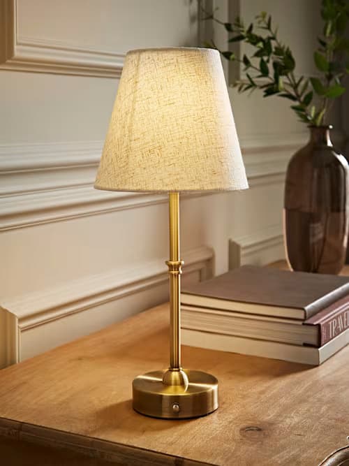 Lowe Antique Brass Rechargeable LED Table Lamp