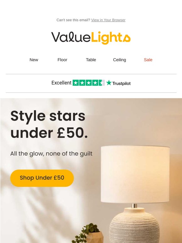 Bestselling lights under £50. Yes, really!