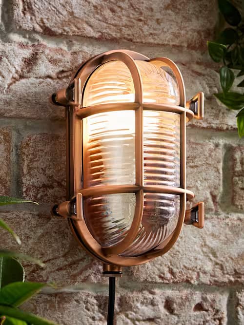 Bow IP64 Copper Oval Bulkhead Wall Light