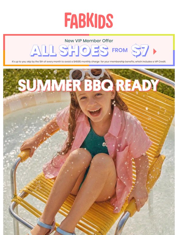 Summer BBQ Styles from $7 for Kids 🧃