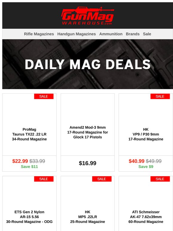 Midweek Mag Savings! | ProMag Taurus TX22 .22 LR 34-Round Extended Mag for $23