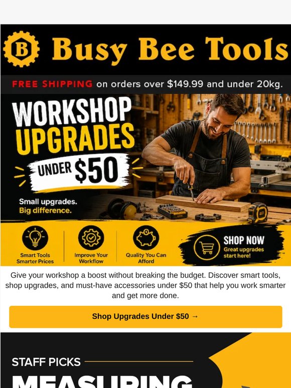 Workshop Upgrades Under $50. Small Cost, Big Impact.