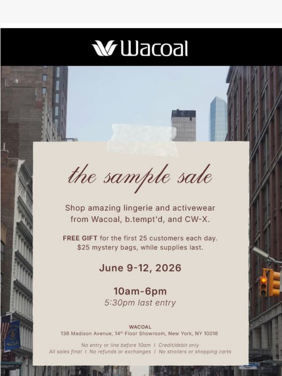 Attn NYC: The Wacoal Sample Sale Is Back
