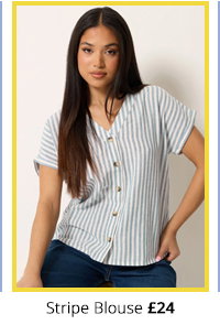 M&Co Petite Blue & White Stripe Blouse