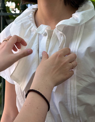 Sail Collar Top - White