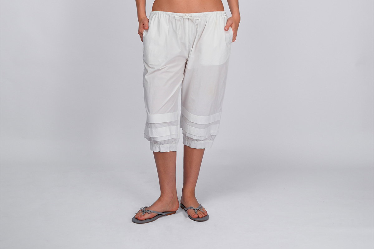 Sail Pleat Pants - White