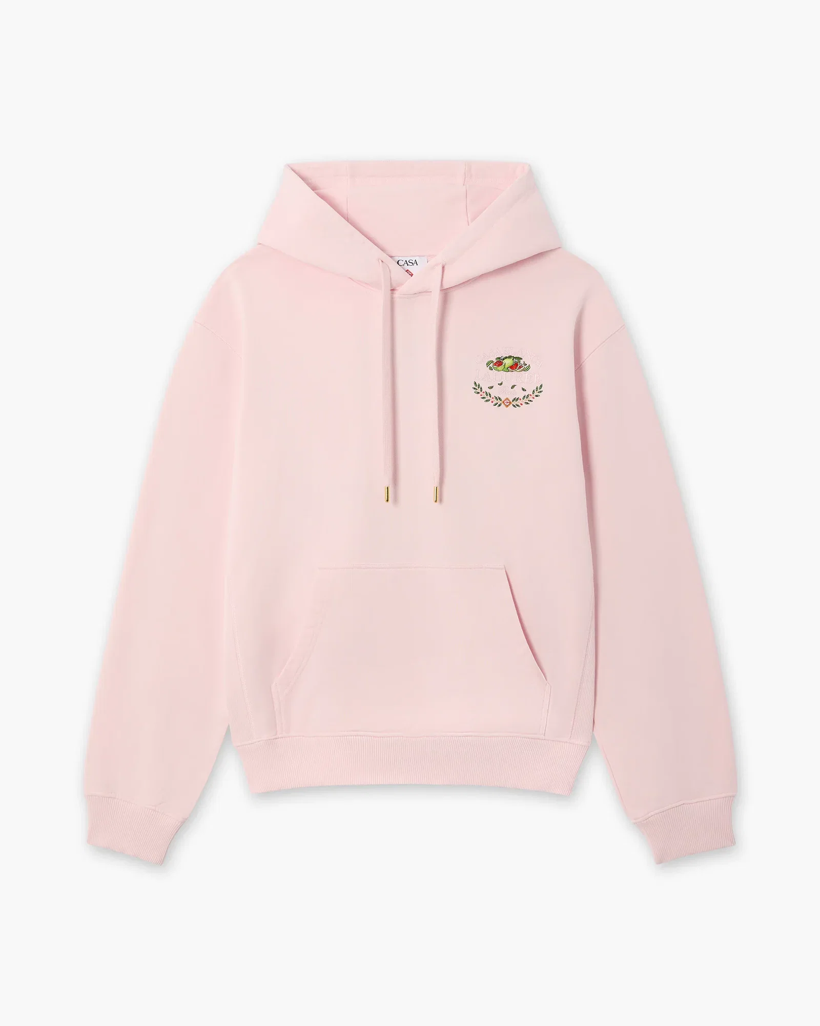 Image of Pink Laduree x Casablanca Embroidered Hooded Sweatshirt