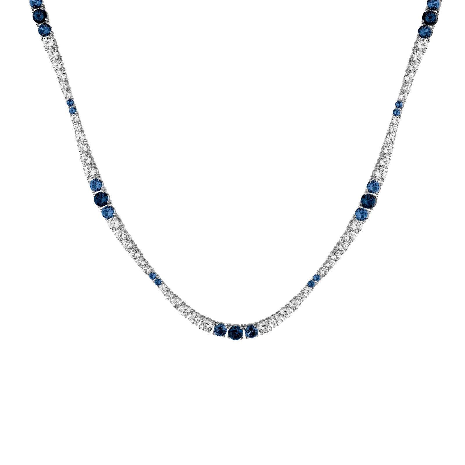 Lab Grown Blue Sapphire and White Sapphire...