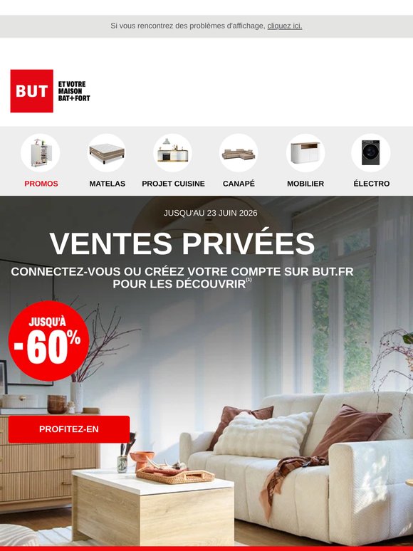 Ventes Privées c'est parti : Jusqu'à -60% !