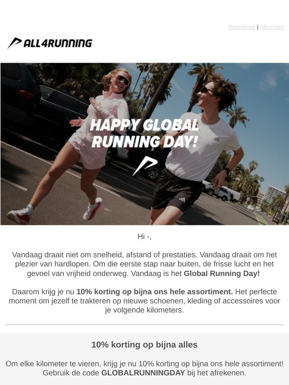 Dit is jouw dag: het is Global Running Day!