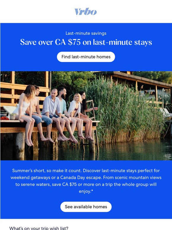 Save CA $75+ on last‑minute getaways