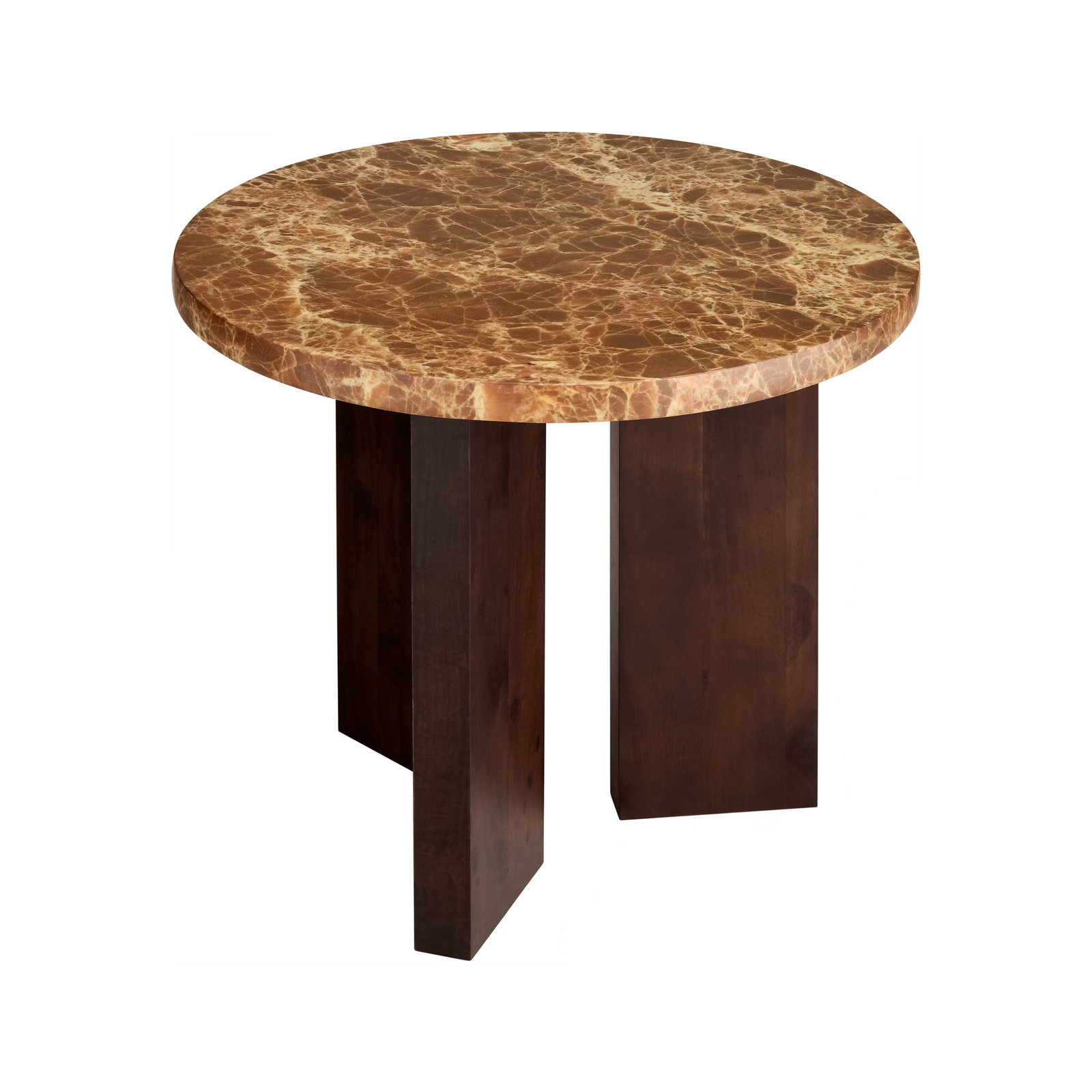 Eden Side Table 50 cm, Dark Oak / Brown Stone