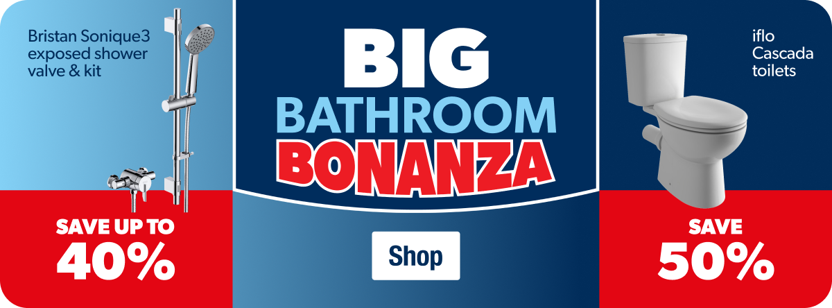 Big Bathroom Bonanza | Save 50% on iflo Cascada | Save 40% on Bristan Sonique3 shower kit