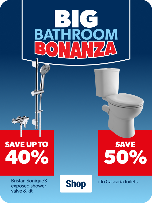 Big Bathroom Bonanza | Save 50% on iflo Cascada | Save 40% on Bristan Sonique3 shower kit