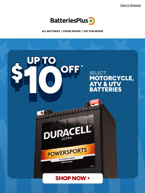 Motorcycle, ATV, & UTV Battery Sale  🏍️ ⛰️