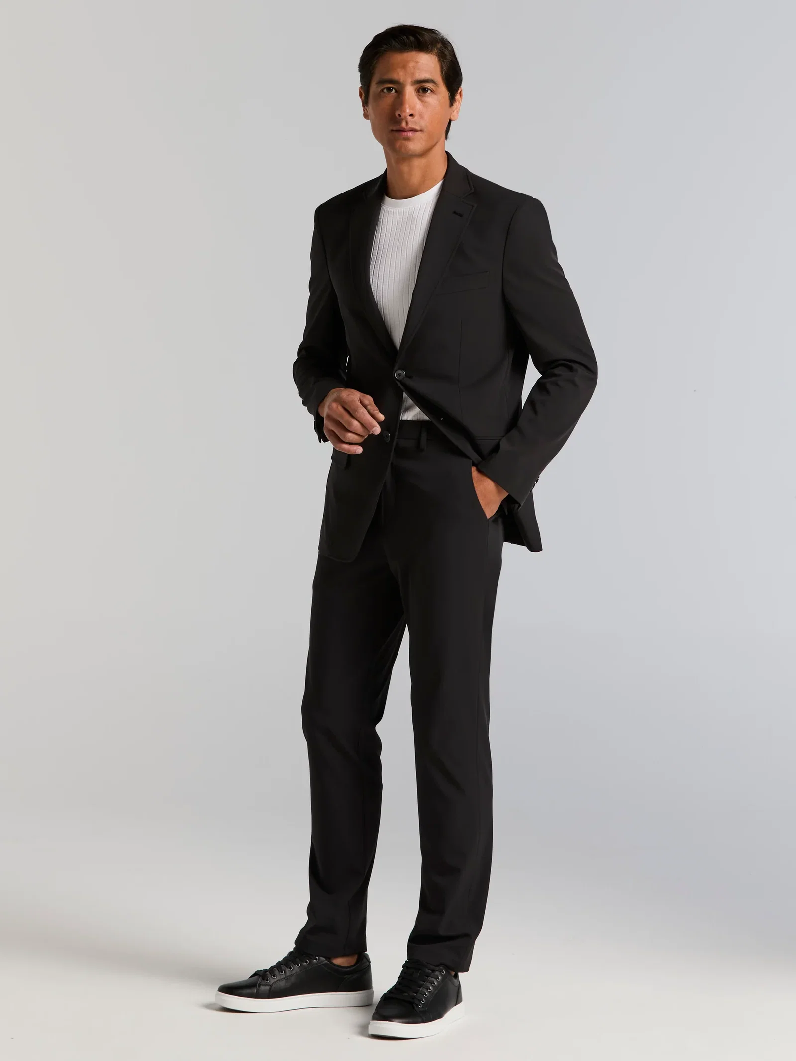 Slim Fit Black Tech Suit