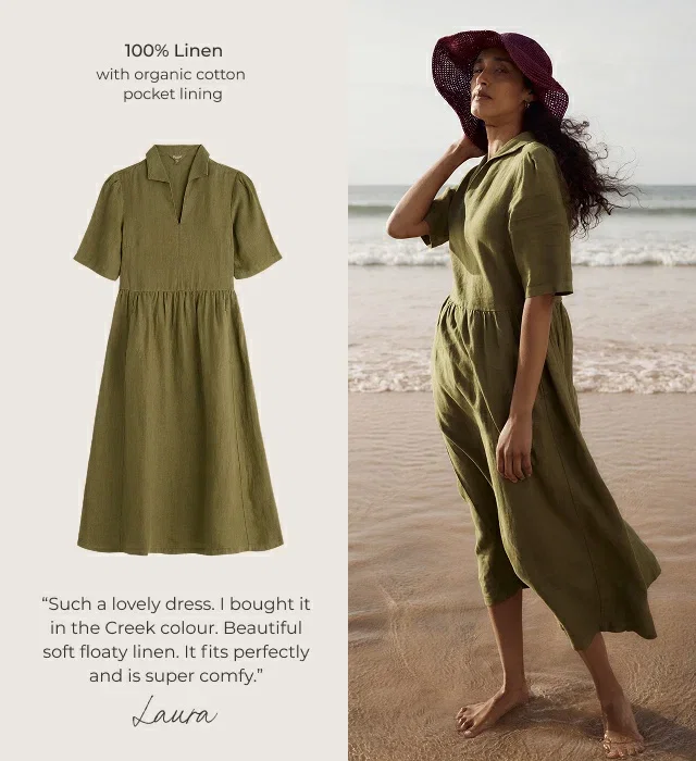 Fen Violet Linen Midi Dress