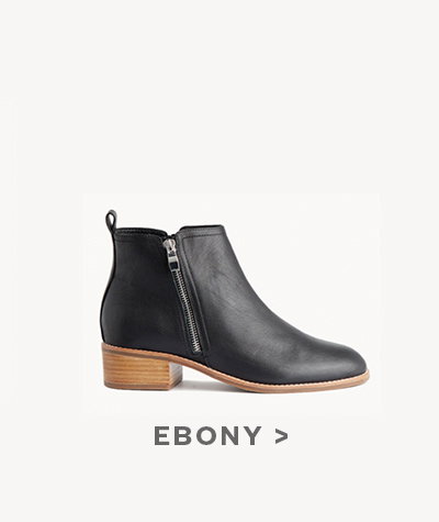 Ebony Leather Ankle Boot