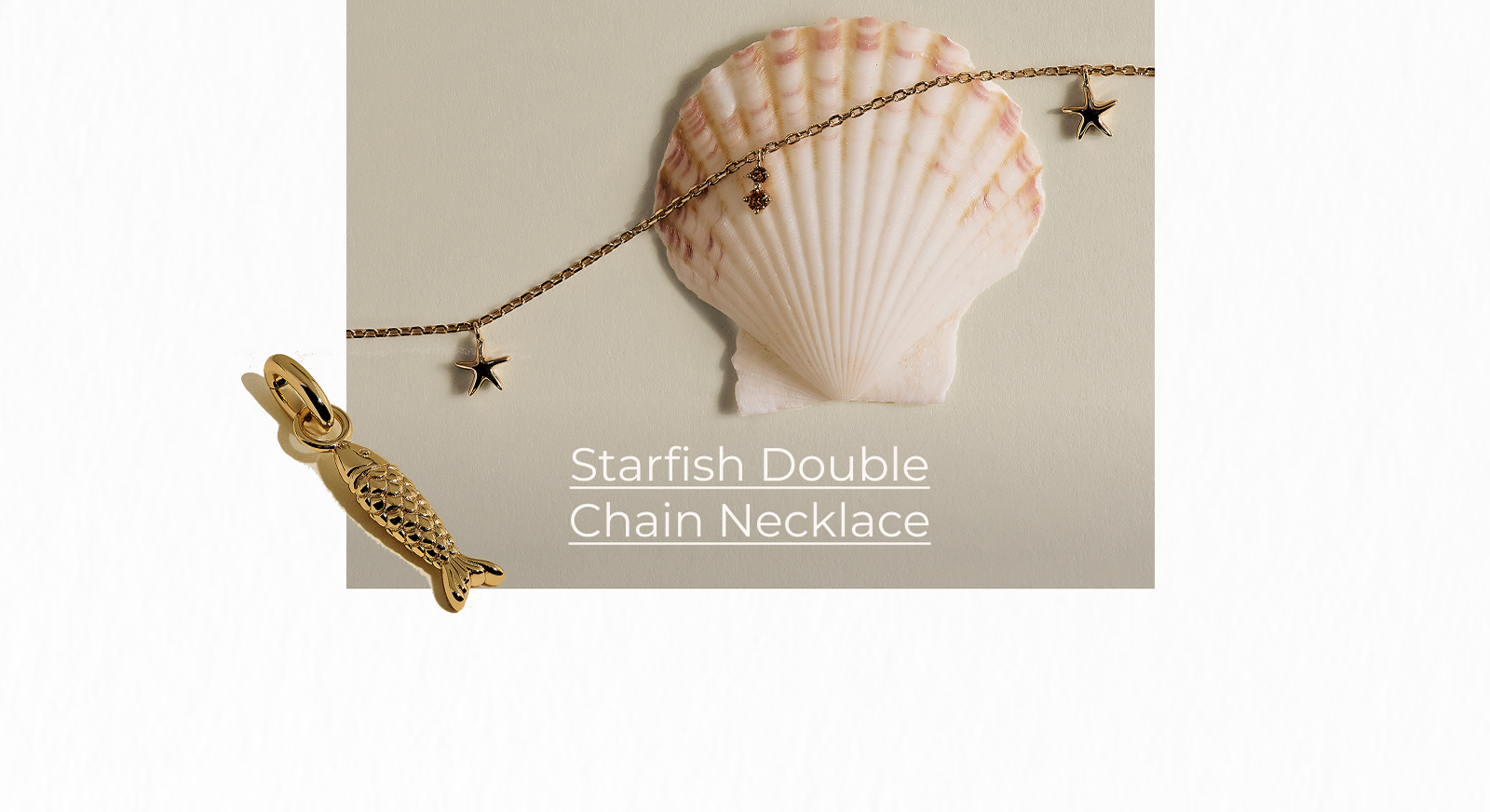 Starfish Double Chain Necklace in Gold