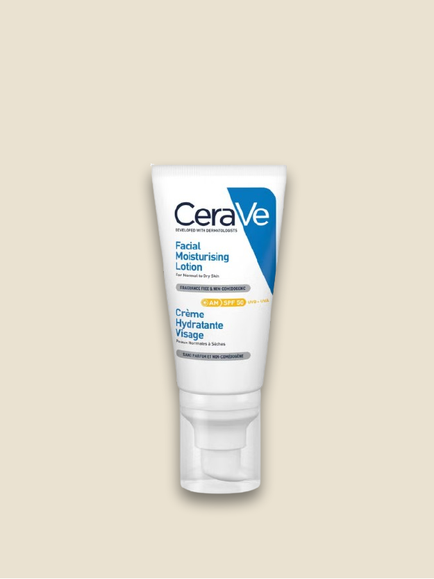 CeraVe AM Facial Moisturising Lotion SPF50 for Normal to Dry Skin 52ml