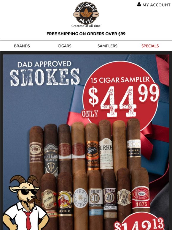 👔Dad Bod Deal: 15 Cigars for $44.99
