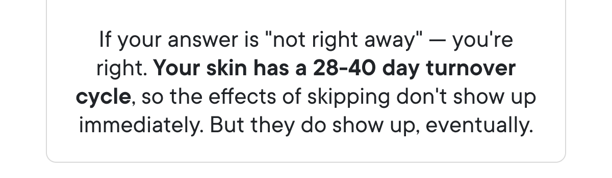 If your answer is 'not right away', you're right.