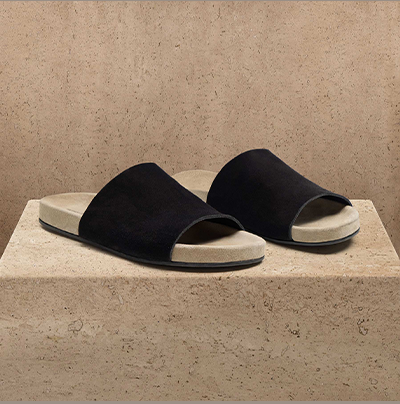WOMEN'S TWO TONE SUEDE SLIDE