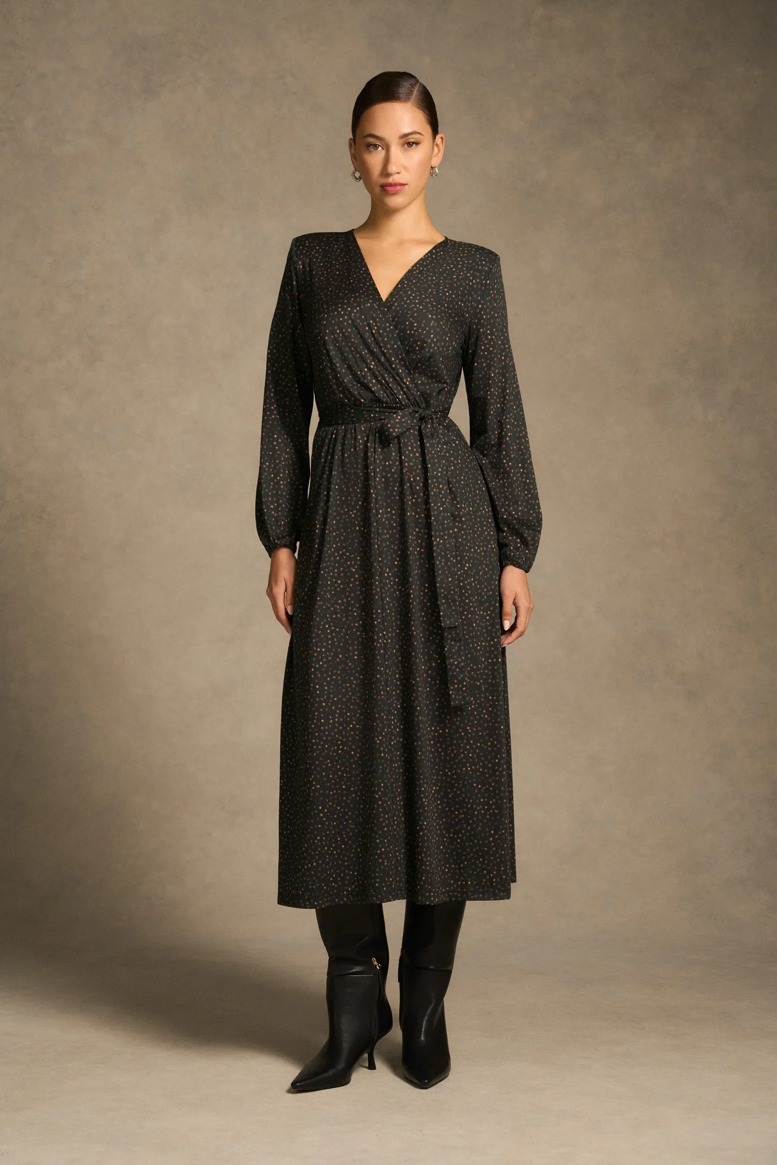 Image of Mercerised Cotton Dress - Dappled Print