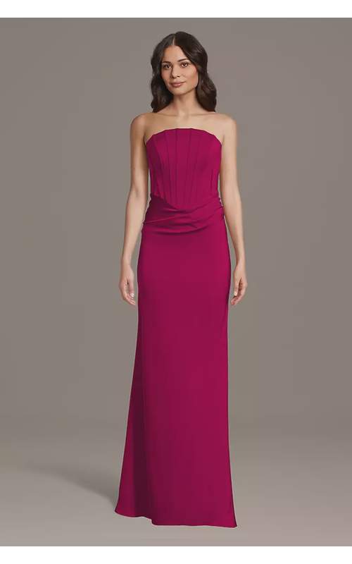 Matte Satin Inverted Scoop Neck Sheath Dress