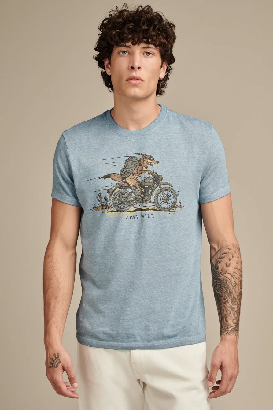 Image of Lucky Brand Coyote Biker Tee - Men's Clothing Tops Shirts Tee Graphic T Shirts in Allure