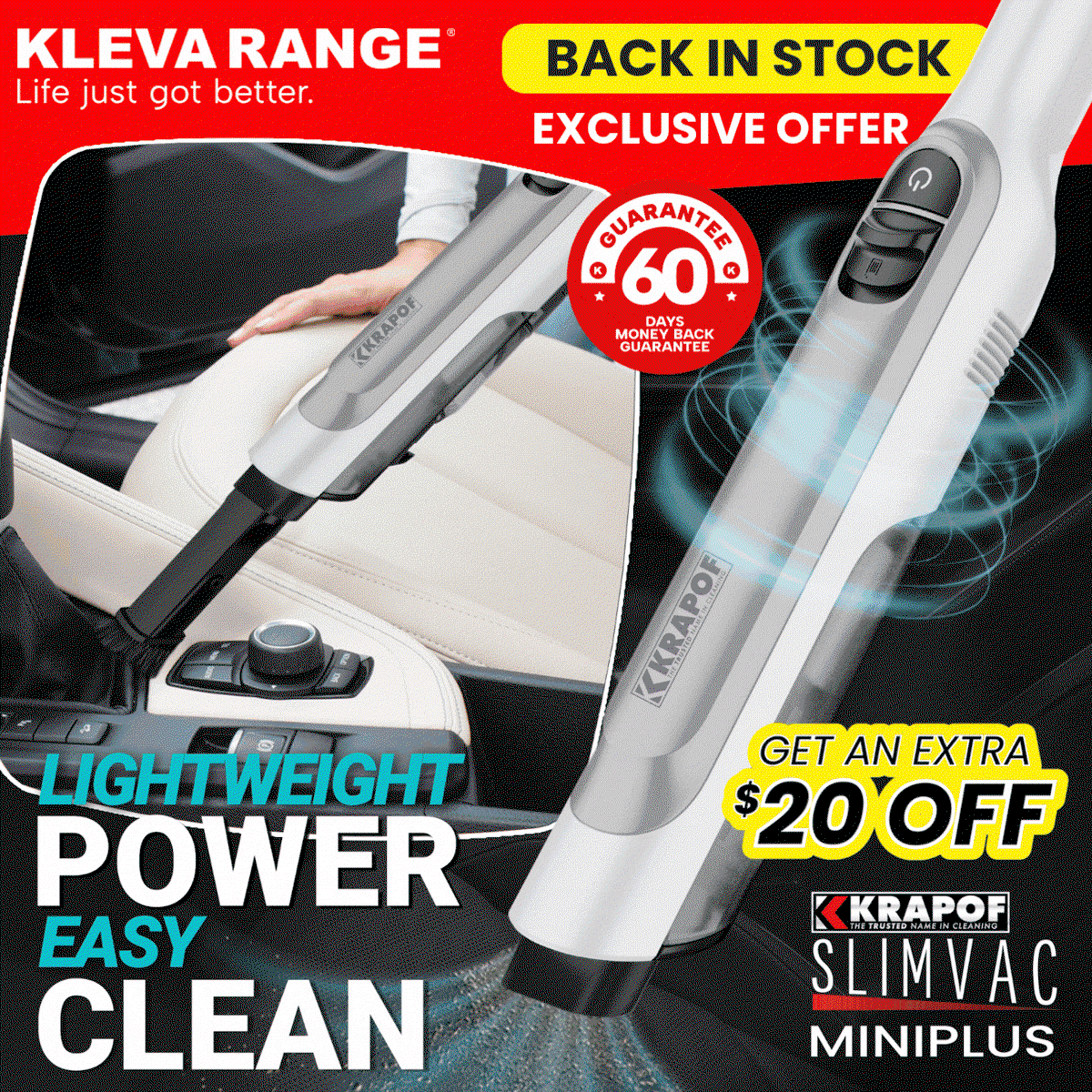 The KRAPOF Slim Vac Mini Plus with $20 Off