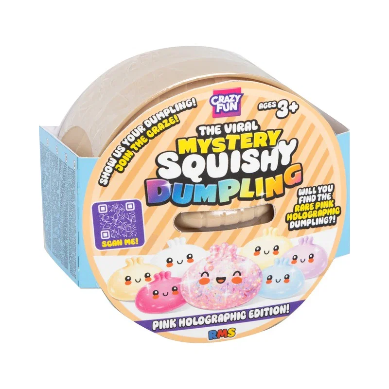 Image of Original Viral Mystery Squishy Dumpling Pink Holographic Edition