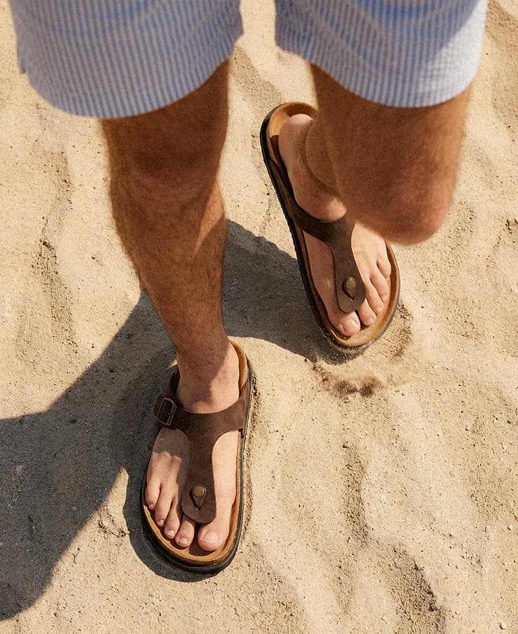 alzira brown calf leather toe post sandals